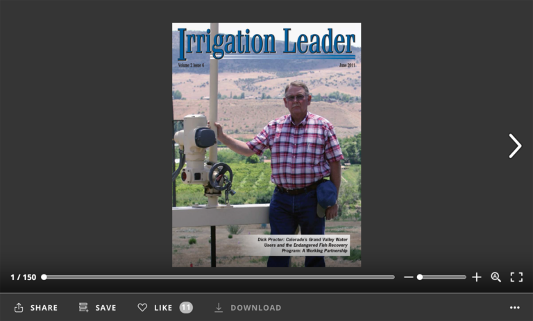Screenshot of flipbook PDF reader for Irrigation Leader June 2011