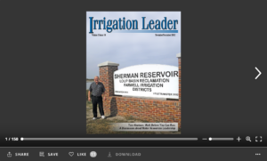 Screenshot of flipbook PDF reader for Irrigation Leader November/December 2012