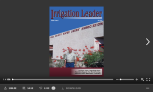 Screenshot of flipbook PDF reader for Irrigation Leader May 2012