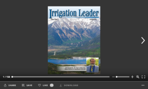 Screenshot of flipbook PDF reader for Irrigation Leader July/August 2012