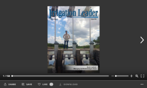 Screenshot of flipbook PDF reader for Irrigation Leader October 2012