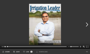 Screenshot of flipbook PDF reader for Irrigation Leader May 2013