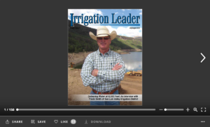 Screenshot of flipbook PDF reader for Irrigation Leader July/August 2013