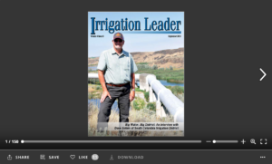 Screenshot of flipbook PDF reader for Irrigation Leader October 2013