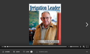 Screenshot of flipbook PDF reader for Irrigation Leader February 2014