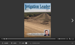 Screenshot of flipbook PDF reader for Irrigation Leader April 2014
