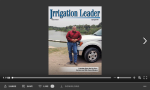 Screenshot of flipbook PDF reader for Irrigation Leader July/August 2014