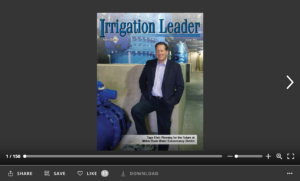 Screenshot of flipbook PDF reader for Irrigation Leader October 2014