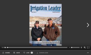 Screenshot of flipbook PDF reader for Irrigation Leader November/December 2015