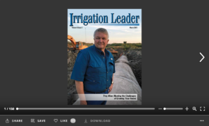 Screenshot of flipbook PDF reader for Irrigation Leader March 2015