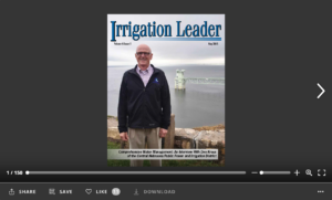 Screenshot of flipbook PDF reader for Irrigation Leader May 2015