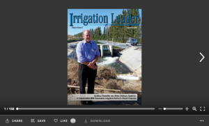 Screenshot of flipbook PDF reader for Irrigation Leader September 2015