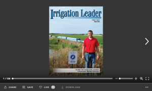 Screenshot of flipbook PDF reader for Irrigation Leader March 2016