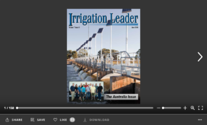 Screenshot of flipbook PDF reader for Irrigation Leader June 2016