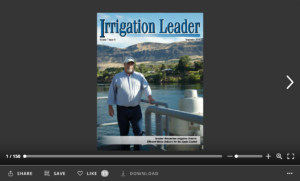 Screenshot of flipbook PDF reader for Irrigation Leader September 2016
