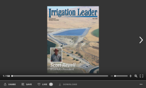 Screenshot of flipbook PDF reader for Irrigation Leader Washington State Edition March 2018