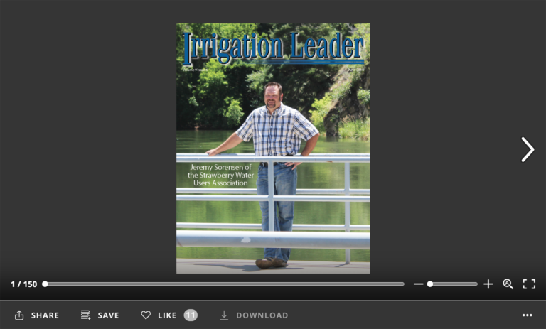 Screenshot of flipbook PDF reader for Irrigation Leader October 2010