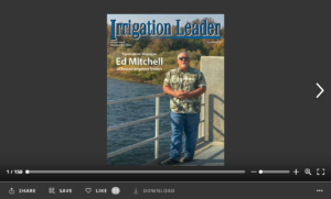 Screenshot of flipbook PDF reader for Irrigation Leader Washington State Edition September 2018. Volume 9 Issue 8