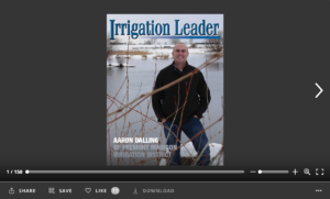 Screenshot of flipbook PDF reader for Irrigation Leader November/December 2018. Volume 9 Issue 10.