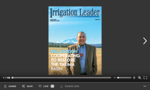 Screenshot of flipbook reader for Irrigation Leader Washington State February 2019